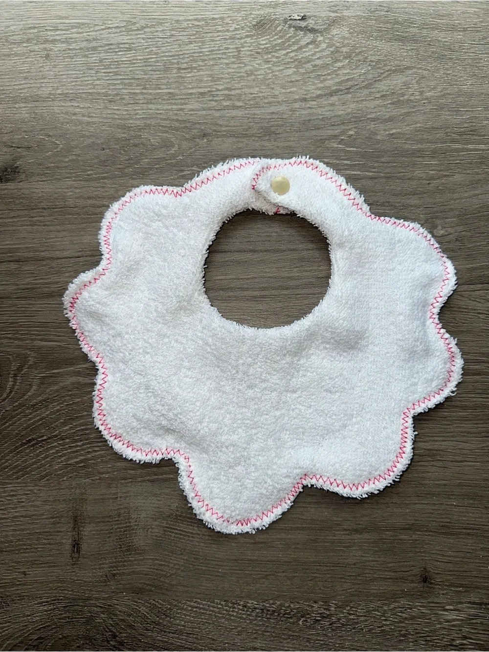 Floral Yellow Baby Bib - Cute Mouse & Strawberry Scalloped Bib